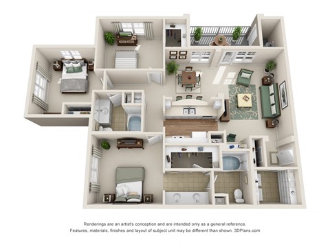 3 bedroom floorplan